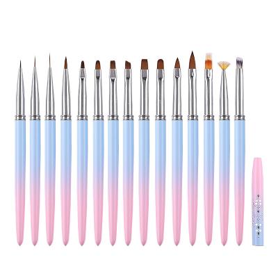 China Nylon Nail Art Brush Colorful Drawing Brush Liner Finger Nail Pens Gel Nail Polish For Nail Art for sale