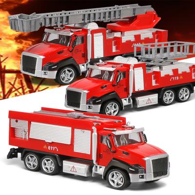 China Diecast City Tow Truck Alloy Car Lighting Music Toy Fire Truck Toy Car Fireman Die Casting Vehicle for sale