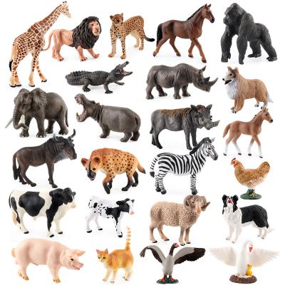 China Pretend Play Set 12pcs Simulation Plastic Animal Model Toy Sets PVC Figure Wild Animal Farm Toy Model for sale