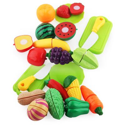 China Non-Toxic Cutting Fruit Toy Pretend Play Preschool Kitchen Toys For Kids Plastic Vegetables And Fruits Catting Toys for sale