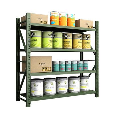 China Promotion Double Sided Price Factory Shelf Storage Military Green Rack All Steel Middle Shelf Storage Rack for sale