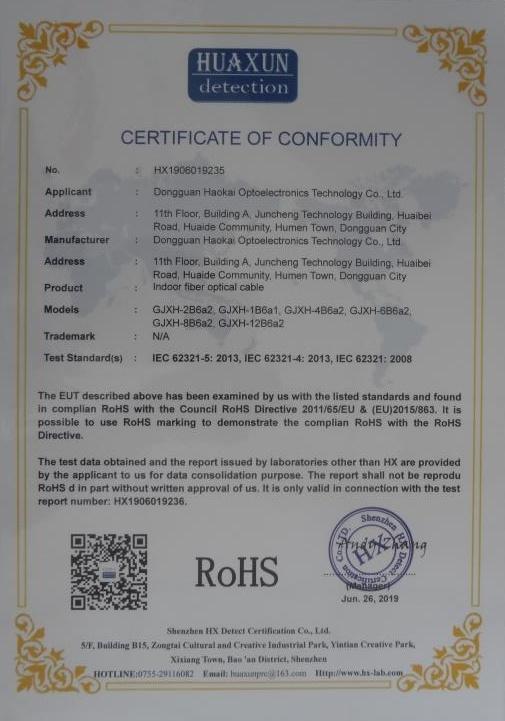 RoHS - Dongguan Haokai Optoelectronics Technology Co., Ltd.