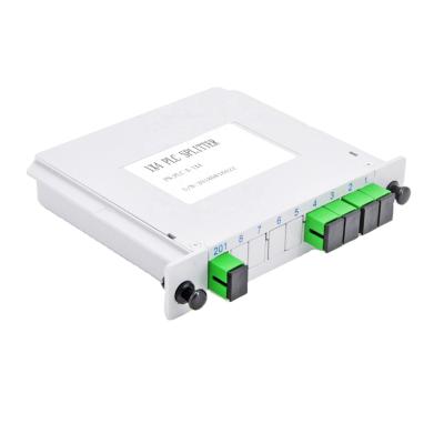 China Cassette Fiber PLC Splitter SC/APC/UPC FTTH FTTB FTTX/ABS Network 1/4 Insert Board for sale