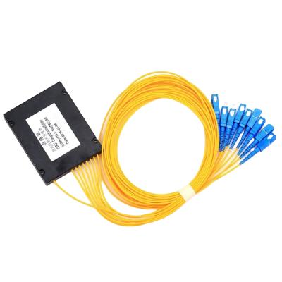 China FTTH FTTB FTTX Network ABS Box FTTH 1x8 1x16 1x32 Passive Fiber Optic PLC Splitter With SC APC Connector for sale