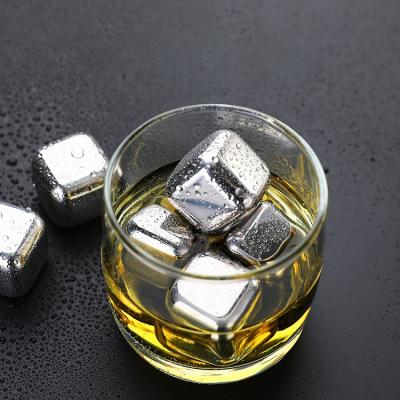 China Viable Stainless Steel Whiskey Accessories Bar Stones Stainless Steel Frozen Ice Cube For Summer Gadgets for sale