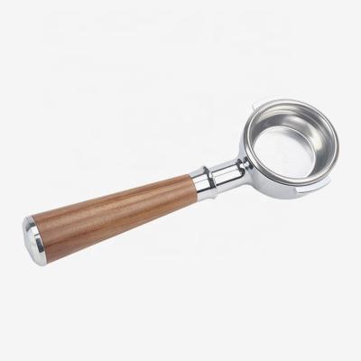 China Minimalist Bottomless Sustainable Cafe Portafilter Portafilter Handle Wooden Magnetic Portafilter Mount for sale