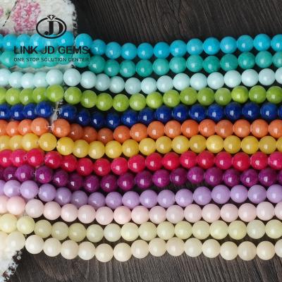 China Natural Jade 4-14mm Cloud Mateiral Soft Gem Stone Beads Accessories For Pick Round Size Fine Jewelry Making Red/Green/Blue/Pink for sale