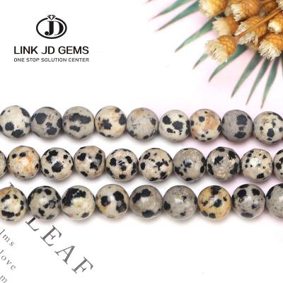 China Natural Natural Mateiral Spot Bead 3-12mm Size Matte Dalmation Jasper Loose Beads Pice Faceted Spotted For DIY Jewelry Making Wholesale for sale