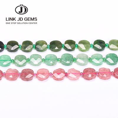 China High Quality Natural Natural Jade Beads Tourmaline Quartz Strawberry Mateiral Faceted Loose Beads For Jewelry Making Diy Pendant Bracelets for sale