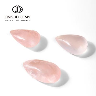 China CLASSIC Natural Pink Teardrop Rose Pink Crystal Wholesale Natural Loose Pendant Quartz Drop Shape for sale