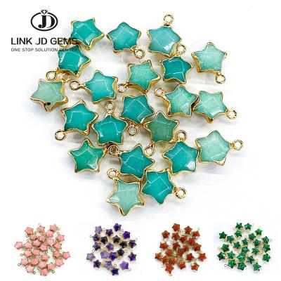 China 5pcs Bag Fashion CLASSIC Necklace / Charm Gold Plated Edge Star Shape Eye Tight Pendant Turquoise Crystal Pendants For DIY for sale