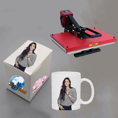 China Custom Handmade Heat Press Machine Printable Box For 11oz Sublimation Blank Magic Color Changing White Ceramic Mug for sale