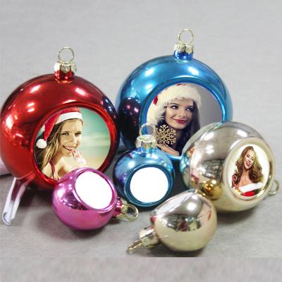 China 2020 Promotional Cheap Sublimation Blank Christmas Tree Ball Ornaments Pendants 8cm Christmas Ball 8 cm 8 cm Christmas Ball for sale