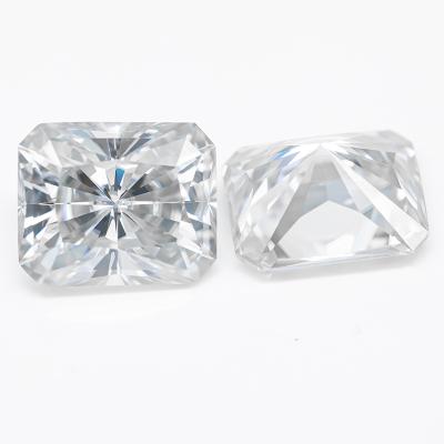 China Color Play or Fire white real gemstone flawless color DEF vvs clarity radiant cut moissanite custom jewelry diamond moissanite loose stones for sale