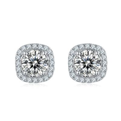 China Wholesale 18k Gold Set gra vvs Moissanite Stud Earrings Women Wedding Luxury Bridal Jewelry 0.5ct 1ct Real CLASSIC Engagement for sale