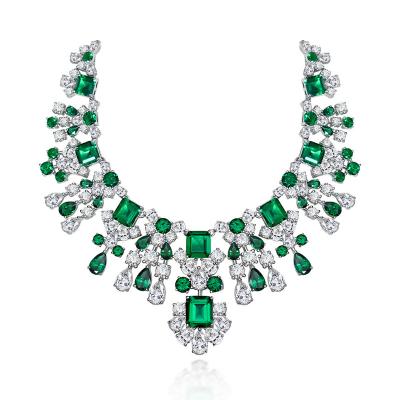 China Emerald Bridal Necklace Wedding Jewelry Party Developed by Classy Lab CLASSIC Emerald Gemstone Fashion Necklace For Mother's Day for sale