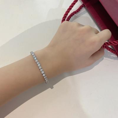 China FASHIONABLE jewelry wholes quality S925 fine jewelry hip hop rock style fashion zircon fine sterling silver bracelet for sale