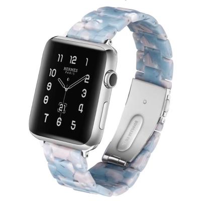 China New Resin Design Resin Watch Band For Apple Watch 1 Se 2 3 4 5 6 Strap Strap For Iwatch 38 40 42 44mm for sale