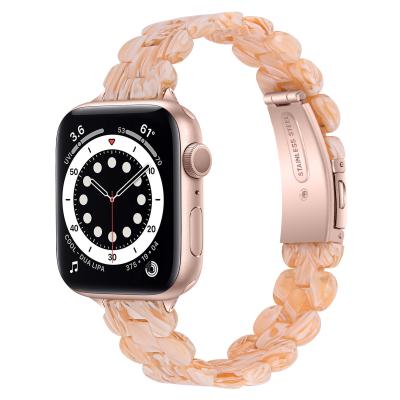 China Resin Fashion Women Resin Watch Strap For Iwatch Strap Designer High Quality Luxury Watch Band for sale