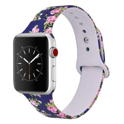 China Link Dye Silicone Rubber Custom Watch Band For Apple Watch For Apple Watch Band Printed for sale