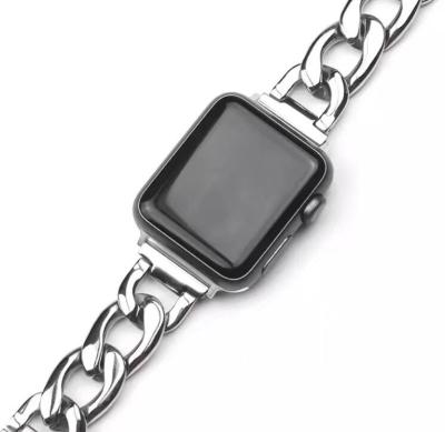 China Flexible Metal Stainless Steel Link Bracelet Strap Band For Apple Watch Stainless Steel Series 7 Se for sale