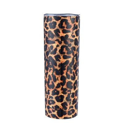 China PORTABLE LOGO Leopard LOGO Free Custom Colored 304 Stainless Steel Vacuum Cup 20oz Straight Body Car Mug for sale