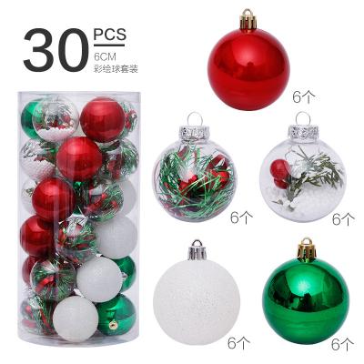 China Christamas Decoration Christmas Ornament Hot Sale Christmas Tree Ball 6cm/30pcs Pendant Transparent Christmas Ball Set for sale