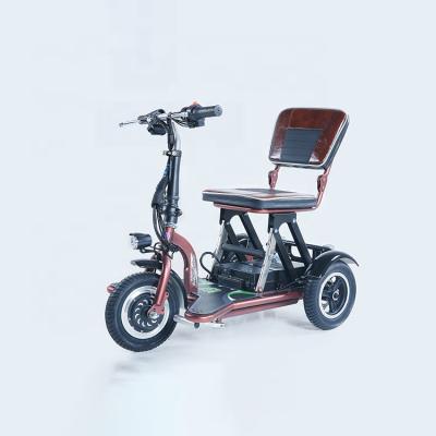 China 48V 12AH 350w passenger tricycle with display lithium battery foldable electric tricycle for sale