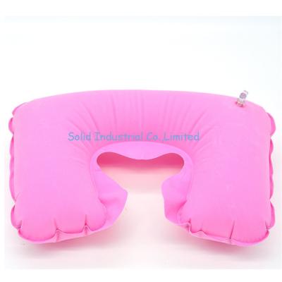 China U-Shape Soft PVC Comfortable Inflatable Travel Neck Pillow for sale