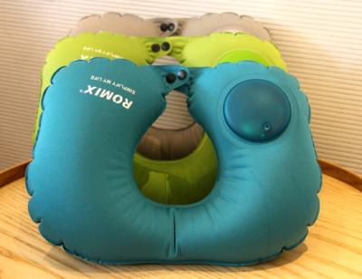 China Easy Press Operate to Inflate Comfortable Inflatable Neck Travel Pillow,Customized Gifts for Promotional for sale