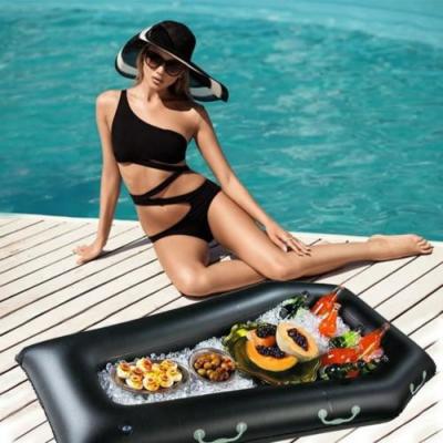 China Inflatable Pool Beverage Snacks Float Raft Party Toy Floating Drink Cooler for sale