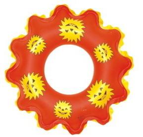 China New style fashion Sun flower shape inflatable swim ring for child for sale