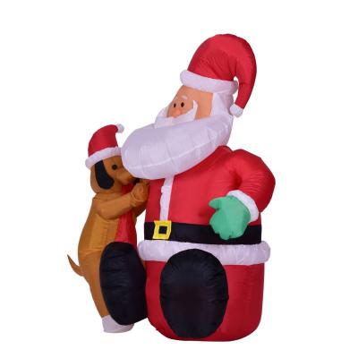 China Inflatable Light-up Santa Claus Christmas Decoration for Garden Display with Air Blower and Light for sale