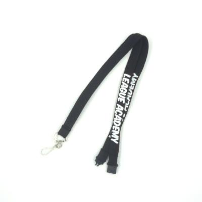 China Personalized Black Custom Tubular Lanyards Printed Neck Strap With Swivel J Hook for sale