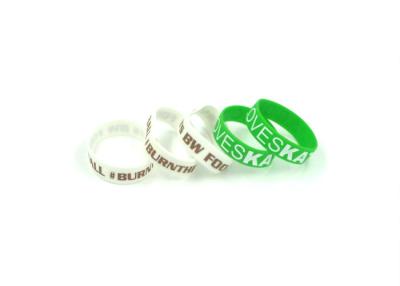 China Logo Infilled Silicone Sports Bracelets , White / Brown Silicone Rubber Bands for sale