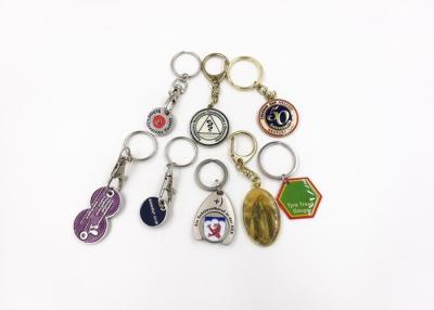 Chine Émail mol époxyde de Keychains personnalisé par support en métal de pièce de monnaie de chariot à achats à vendre