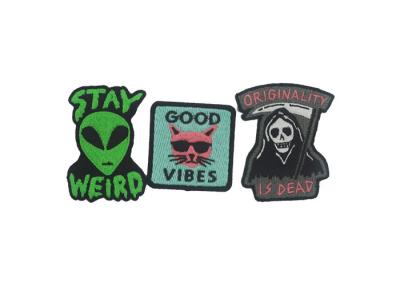 China Cool DIY Iron - On Adhesive Embroidered Patches Up To 12 Colors Per Design for sale