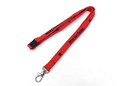 China Popular Red Custom Tubular Lanyards Polyester Material Silkscreen Printing Logo for sale