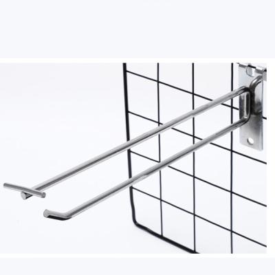 China Metal Accessories Convenient Goods Display Grid Wall Wire Mesh Hooks With Plastic Tag Holder for sale