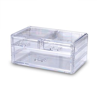 China Custom logo OEM logo travel storage box organizer makeup storage box clear plastic mirror viable acrylic cash drawer for sale