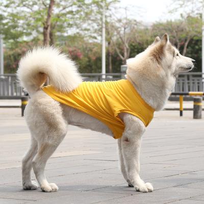 China Wholesale Soft Luxury Pet Basic Clothes T-shirt Cotton Dog Summer Breathable Stocked Vest Contain Throw Hair Cat Vest for sale