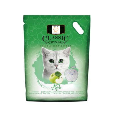 China Stored Crystal Apple Flavor Cat Sand For Cat Waste Silica Gel Cat Litter Dust Free for sale