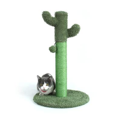 China Cat Tree 88cm Sustainable Cactus Cat Tower With Covered Sisal Lining Post For Indoor Ca for sale