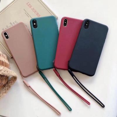 China 1.5mm tpu 1.5mm soft colorful matte tpu soft case with hands hang rope strap phone holder case for Huawei cell phone case for sale