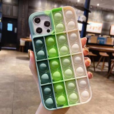 China Anti-fall fashion fidgety person colorful silicone push pops up for iphone 12 case for sale