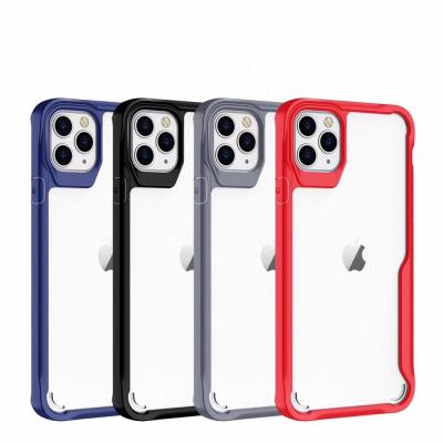 China Hot Selling Shockproof Bumper PC Crystal Clear Cell Phone Case Tpu Acrylic Back Mobile Phone Case For iphone 11/11 pro/11 max pro for sale