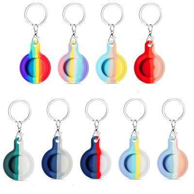 China Anti-fall Rainbow Silicone Pet Buckle Airtag Case Cover Device for sale