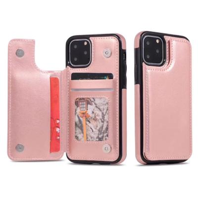 China With 3 card slots for iphone X max xs wallet leather case with card slots, PU leather case for pink black red blue brown white mobile wallet case for sale