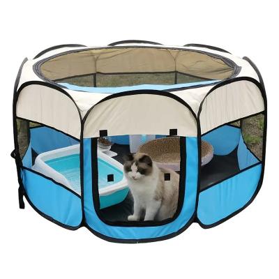 China Foldable Dog Nest Cat Delivery Room Cat Nest Pet Dog Cage Barrier Pet Delivery Room Breathable Octagonal Pet Tent for sale