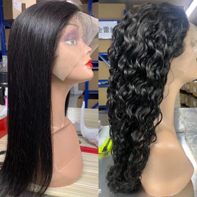 China Silky Straight Brazilian Wave 100% Virgin Cuticle Aligned Human Hair Swiss Lace Wig Transparent HD Lace Front Human Hair Wig For Black Women for sale